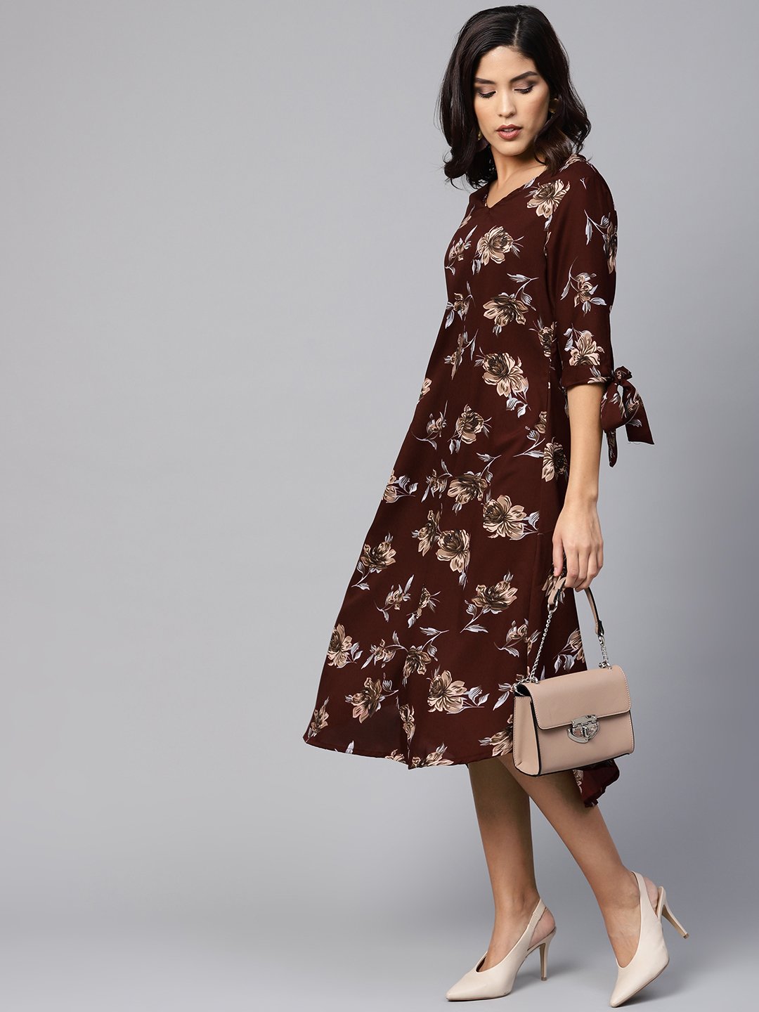 Women Maroon Printed Dress by Vartalaap (1 Pc Set)