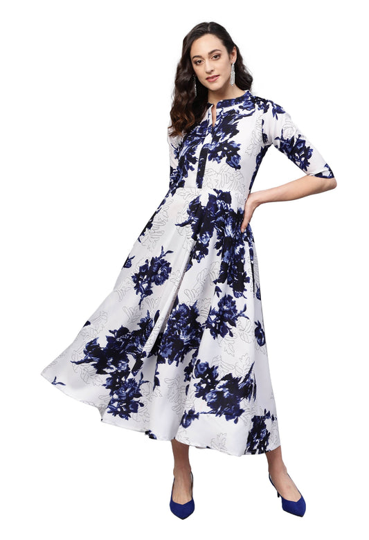 Women White Printed Dress by Vartalaap (1 Pc Set)