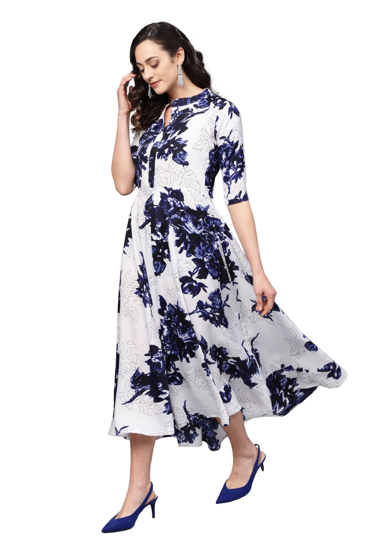 Women White Printed Dress by Vartalaap (1 Pc Set)